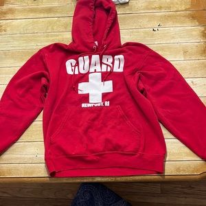 Red life guard hoodie
